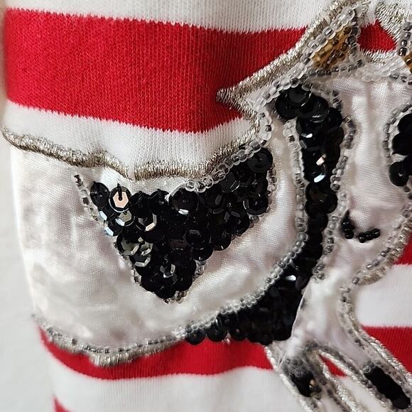 Whimsical Cow Jumps Over Moon Sequin Beaded M Top Bling Party Accessory Lady - Picture 5 of 15